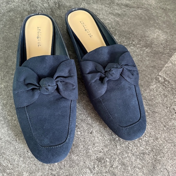 Blue vegan suede mules, flats, 8.5, NWOT. - Picture 4 of 14